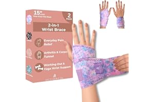 Activery Co. Carpal Tunnel Wrist Brace Left Hand, Right Hand for Women, Day or Night Compression Wrist Support Brace for Fitness, Keyboard Use, or Overnight Support, 2 Pack, Purple Tie Dye Print