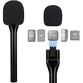 SUNMON Wireless Mic Magnetic Holder for DJI Mic Mini, Portable Handheld Microphone Interview Stand with Pop Filter, Compatible with DJI Mic1/2, Rode Wireless Micro/GO 2/ME/Pro