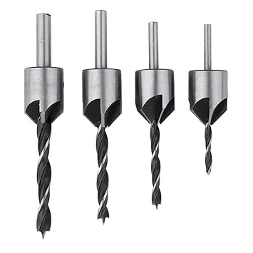 Generic 2016 New 4 pcs HSS Flute Countersink Drill Bit Set Screw Woodworking Chamfer Tool 3-6mm Stock Offer