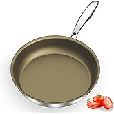 ABIJAN 28cm/11in Non Stick Frying Pan Stainless Steel, Tri-Ply Titanium Pan for Cooking, Non Toxic Stainless Steel Skillet, P