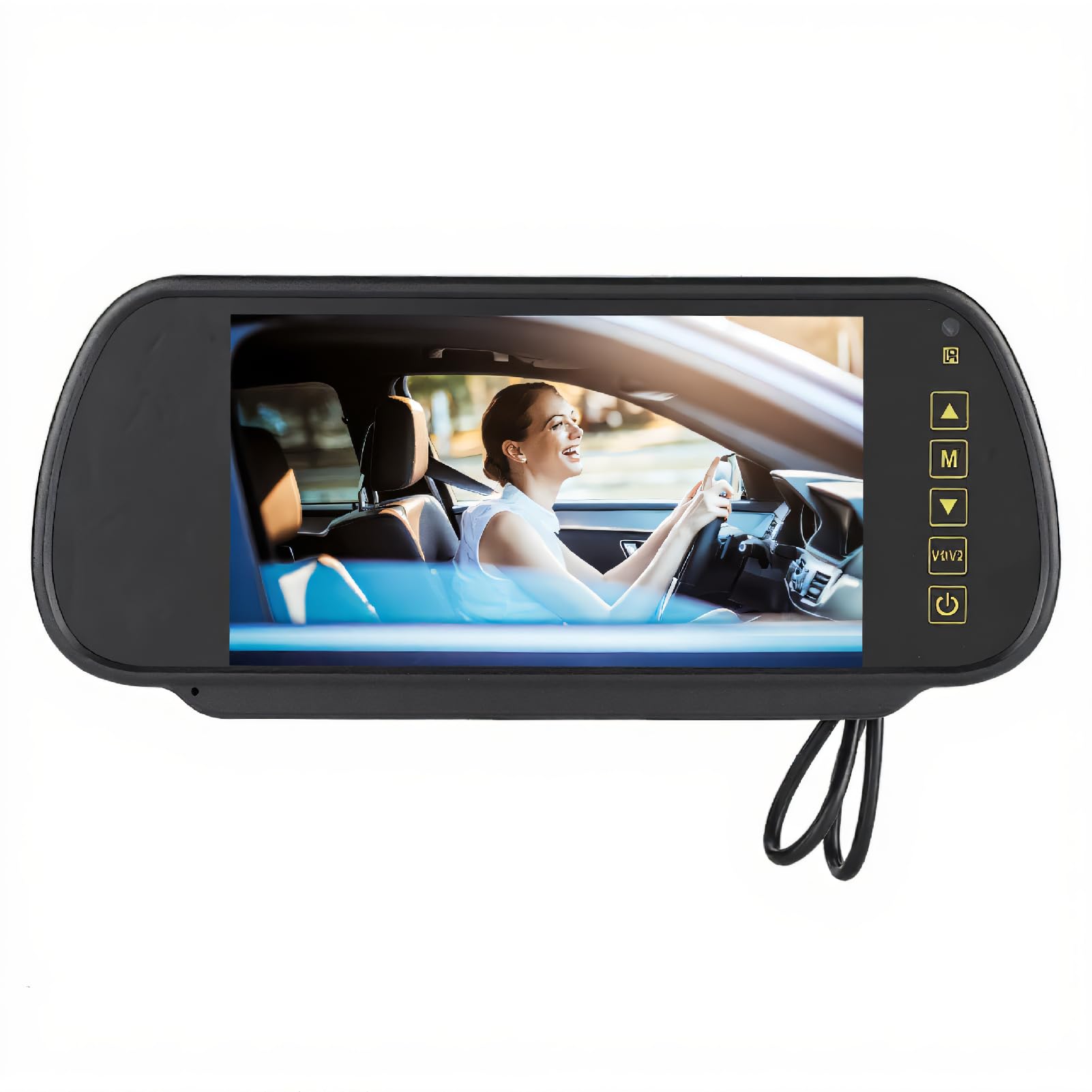 Wendry LCD Car Display,Av1 video interface,AV2 video interface,Wide voltage setting,Short-circuit protection for 7inch Car Rearview Mirror LCD Auto Dimming Monitor Rear View Camera With Bracket