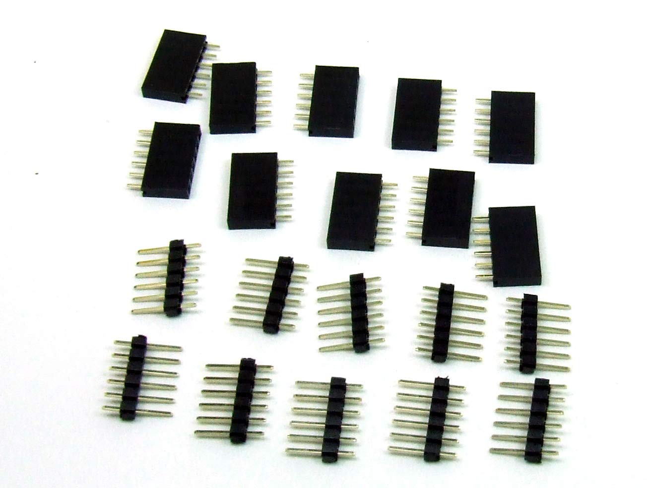 POPESQ® - 10 Pcs. x Kit Connector male + female 2.54mm 6 pins Straight #A1787