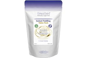 GramZero Vanilla Sugar Free Pudding Mix 6-Pack, Great For Nutrition Club Meal Replacement Shakes, Low Calorie Dessert, Stevia Sweetened