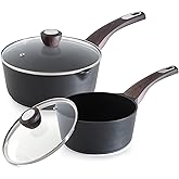 SENSARTE 2.0 & 3.0 Quart Sauce Pan Sets with Lid, Cooking Pots Set, Nonstick Saucepan Set with Pour Spout, Small Kitchen Pot, Non toxic Saucepot, Induction Comptable, Easy to Clean, PFOA Free