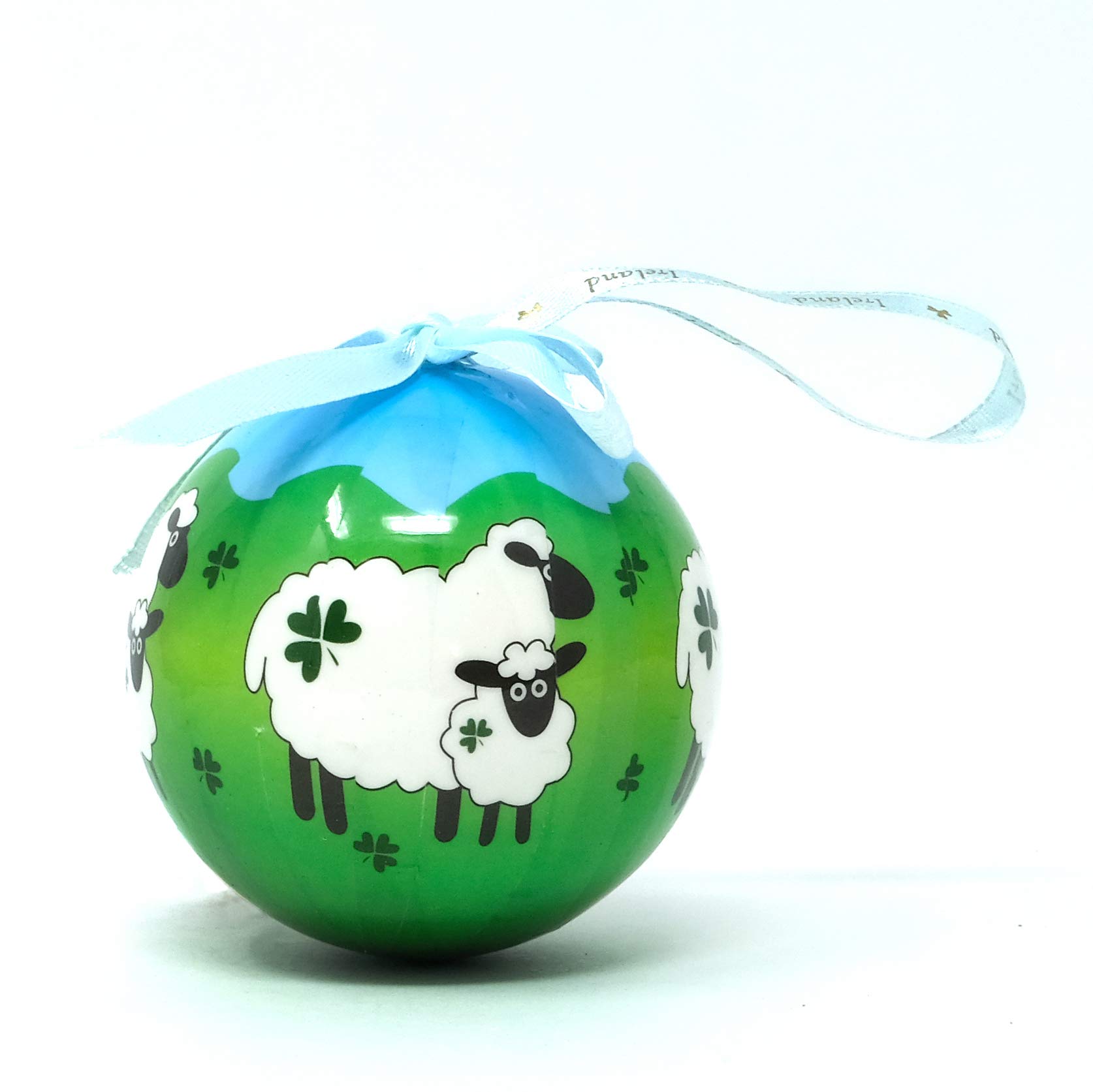 Royal Tara Irish Shamrock Christmas Decoration Ornament Bauble with Sheep Design