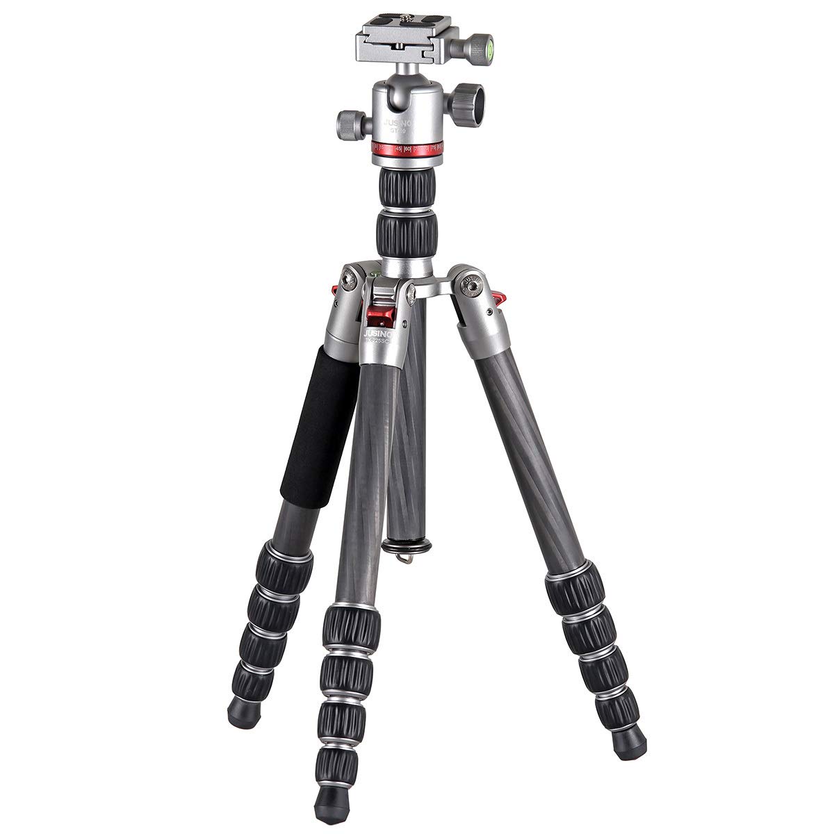 JUSINO Carbon Tripod Lightweight Compact Monopod Function up to 130.5 cm 5 kg + Ball Head
