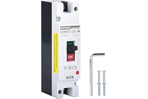 DIHOOL 125 Amp DC Breaker, Battery Disconnect Switch 500V, Thermal Magnetic Trip for Solar, Main Power, UPS