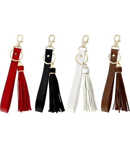 Pack De 5 Llaveros De Cuero Genuino - Diseño Simple, Para Llaves De Coche, Moto O Casa, Unisex