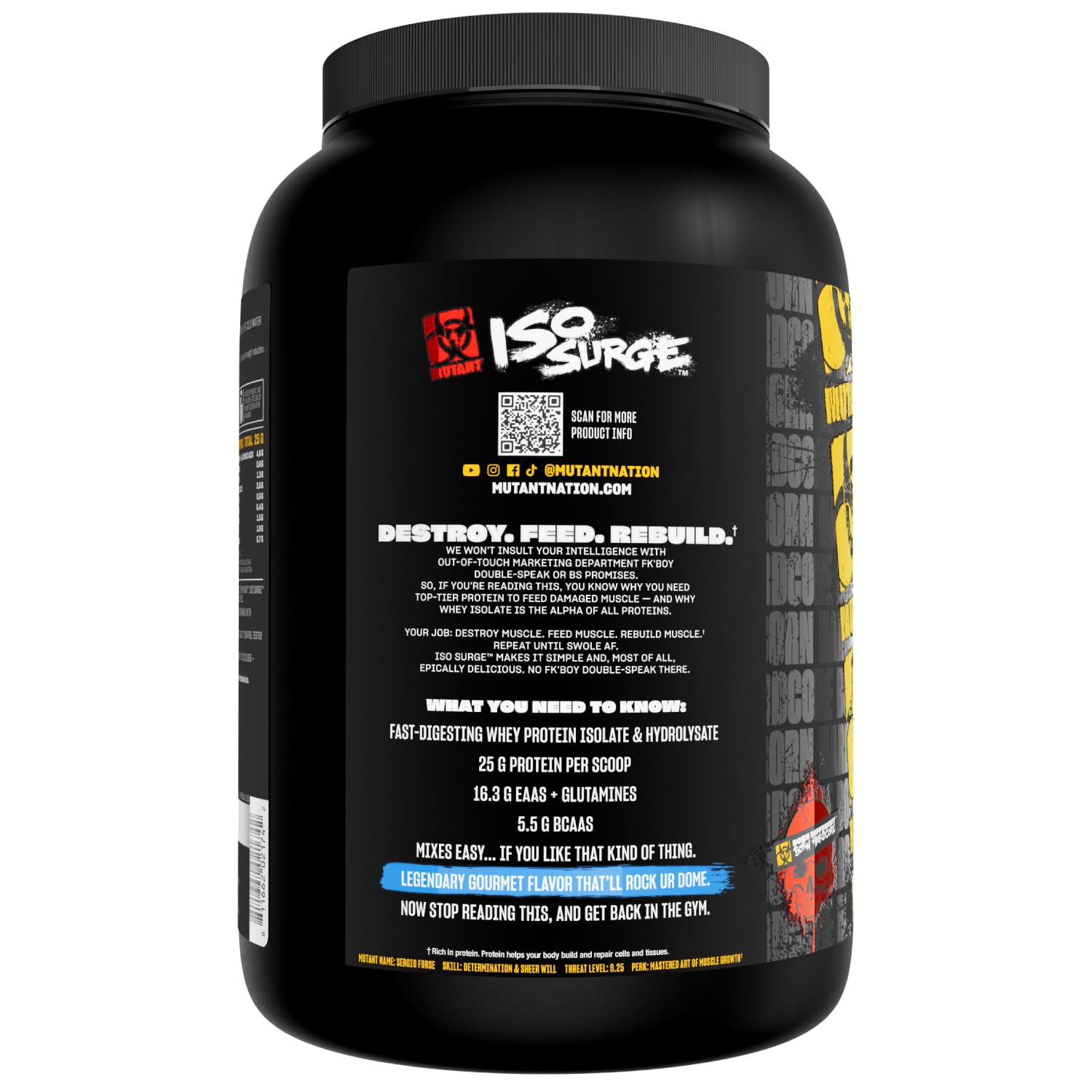 Mutant ISO Surge Whey Protein Isolate Powder Acts Fast to Help Recover, Build Muscle, Bulk and Strength, 1.6 lb (Vanilla Ice Cream)
