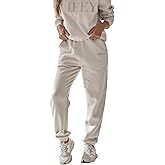 Six Stories | Wifey Sweatpants in Champagne | Brushed Fleece Women Joggers | Cozy Cotton Embroidered Lounge Pants