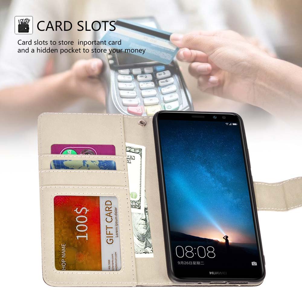 Huawei Mate 10 Lite Case, MagicSky Huawei Mate 10 Lite Wallet Case Folio Flip Premium PU Leather Case Cover with Card Holder Slot Pockets,Wrist Strap,Magnetic Closure for Huawei Mate 10 Lite, Believe in yourself