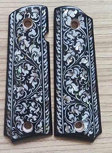 Mother of pearl inlay colt 1911 1991 FULL Thai painting grips grip Wood Handmade