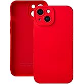 LOOKSEVEN for iPhone 13 Case, Red Silicone TPU Rubber Back Cover Case Compatible for iPhone 13 (6.1 inch)