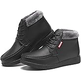 TRULAND Women’s Winter Boots – Suede Leather Fur Lined Water Resistant Ankle Boots