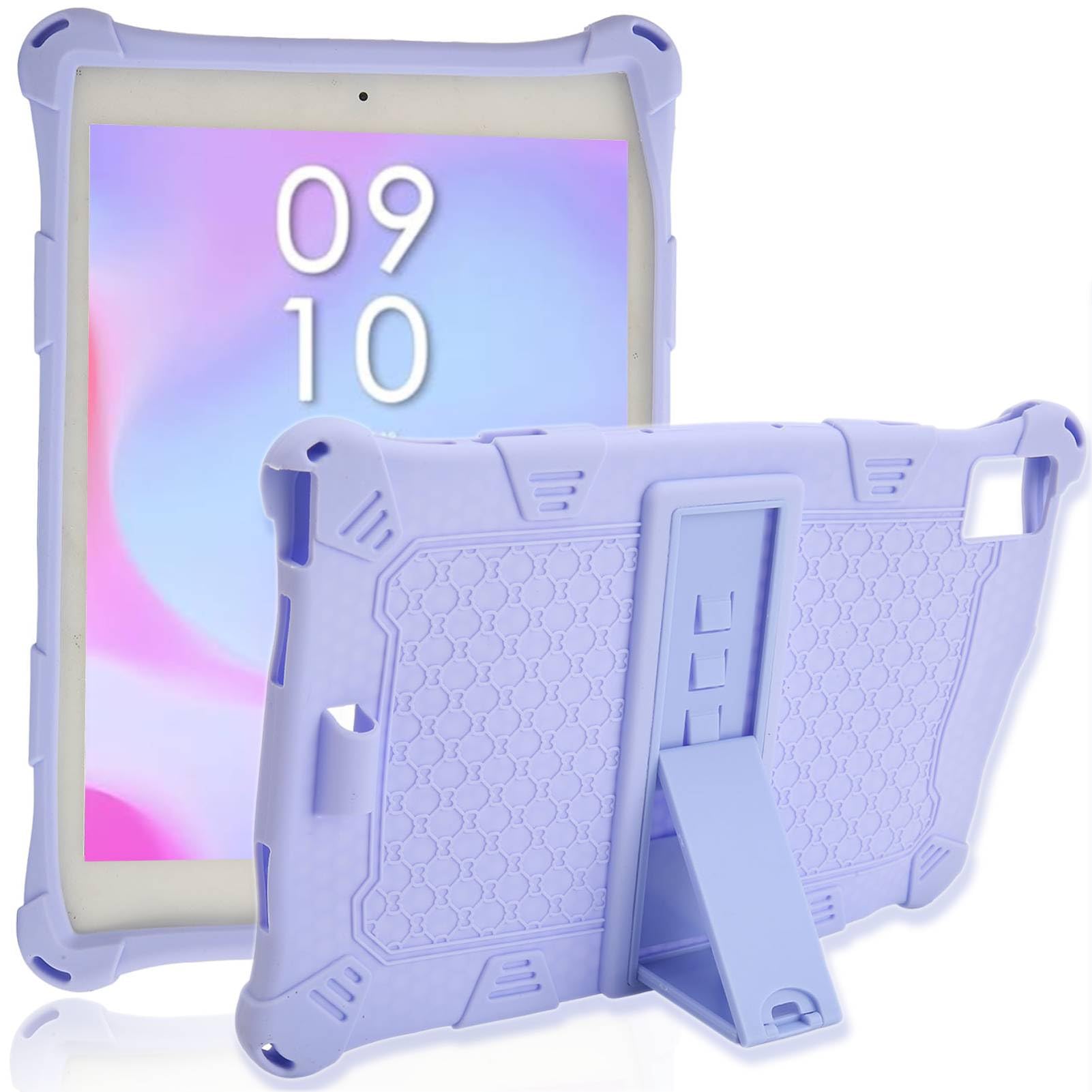 ASHATA Tablet Case for Teclast T40 Pro/T40 Plus, 10.4in Anti Slip Soft Silicone Tab Protective Case Cover with Back Bracket, Shock Absorption, Full Package (Purple)
