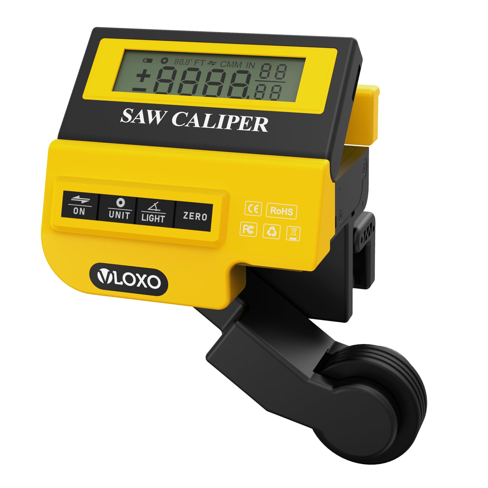 VLOXO Caliber Measuring Tool For Miter Saws High Accuracy Digital Measuring Tape with Larger Backlit LCD Display Digital Caliper Measuring Distance For Miter/Bevel/Compound and Straight Cuts