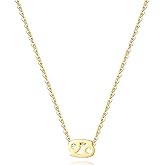 Aimber 18K Gold Plated Astrology Necklace for Women Jewelry,12 Zodiac Pendant Horoscope Constellations Necklace