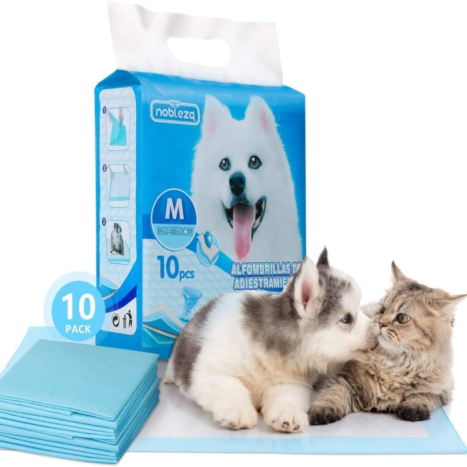 Nobleza - 100 Pack Large Puppy Training Pads 60 x 60cm Super Absorbent Dog Toilet Pee Mat