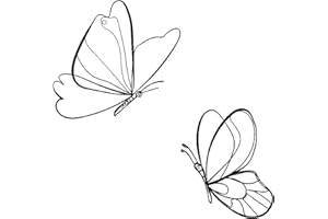 EONBES Black Metal Butterfly Wall Art Wall Decor Wall Sculpture Wall Hanging, Steel Metal Line Art, for Living Room Bedroom, 2 Pieces