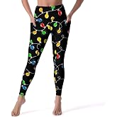 DROEYROEST High Waist Workout Leggings for Women Tummy Control Printed Yoga Pants with Pockets Holiday Costume