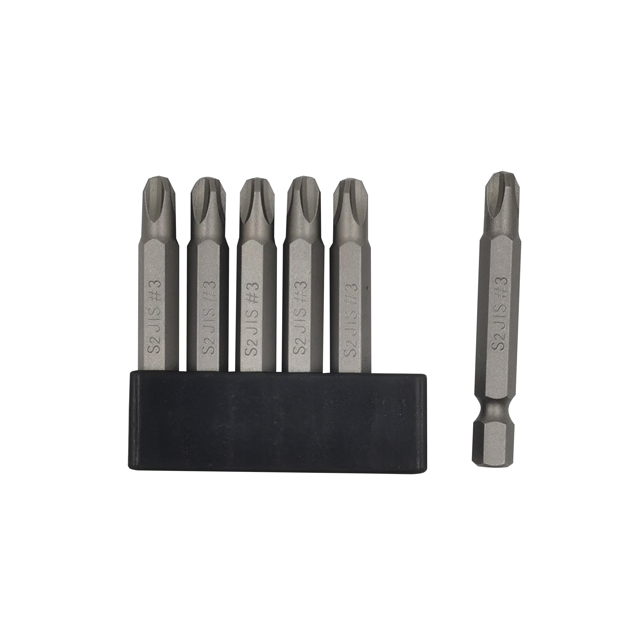 6Pcs 50mm JIS Screwdriver Bit Set with Magnetic Tip,1/4 Hex Shank, S2 Alloy Steel & 6-Hole Storage Strip-Perfect for Japanese Motorcycles, Cars，Bicycle & Equipment (#3x6)