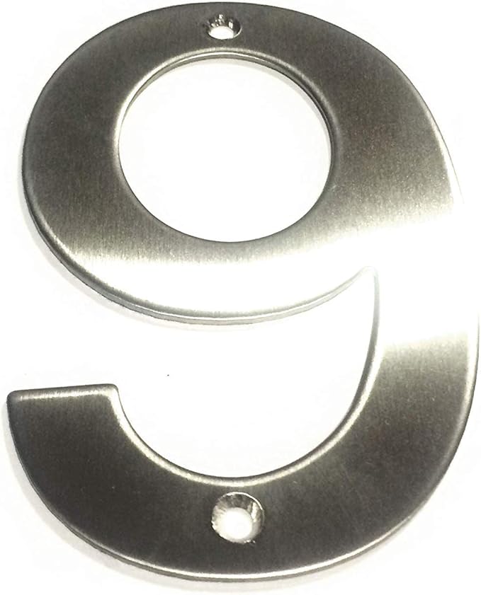 Brushed Stainless Steel House Numbers Screw on All Numbers 10cm Tall