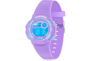 Facasu Kids Digital Watch for Boys Girls,Colorful Light 50M Waterproof Outdoor Sports Watch for Toddler Children with Stopwatch Alarm 12/24 H Functions - Kids Gifts for Boys Girls Ages 4-15