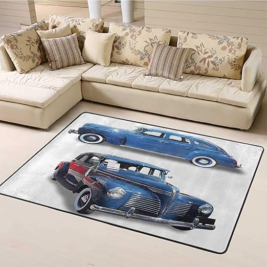 Large Carpet Area Rug Pads Old Car Decorations Indoor Floor