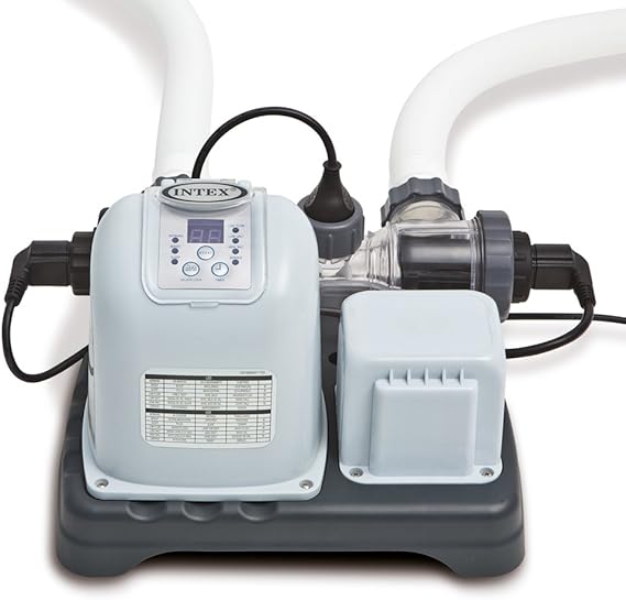 Amazon Com Sistema De Agua Salada Intex 1 V Krystal Clear Por E C O Oxidacion Electrocatalitica Para Piscinas Gris Jardin Y Exteriores