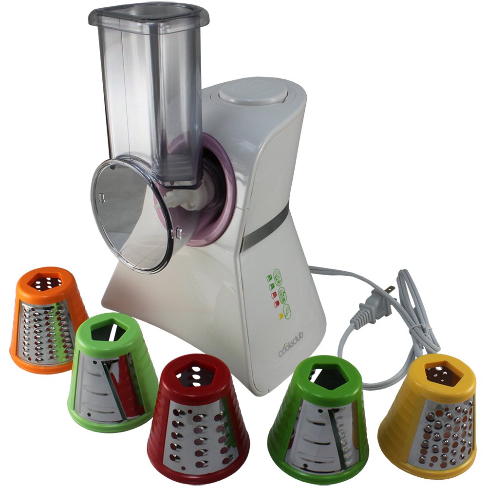 Cooks Club USA VC02SWHPK Salad Maker Food Processor, Mini, White and Pink