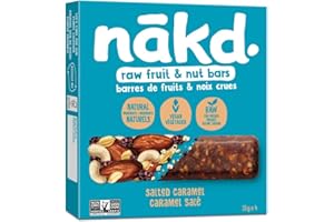 nakd. Salted Caramel, Raw Fruit & Nut Bars, 4 x 35g