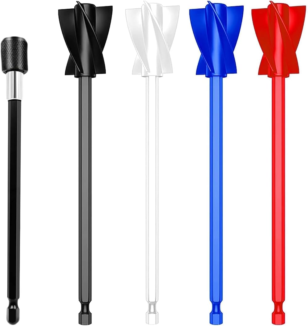 RJFUJP Paint Mixer for Drill 5PC Epoxy Resin Paddle Extension Rod Mixing Tool