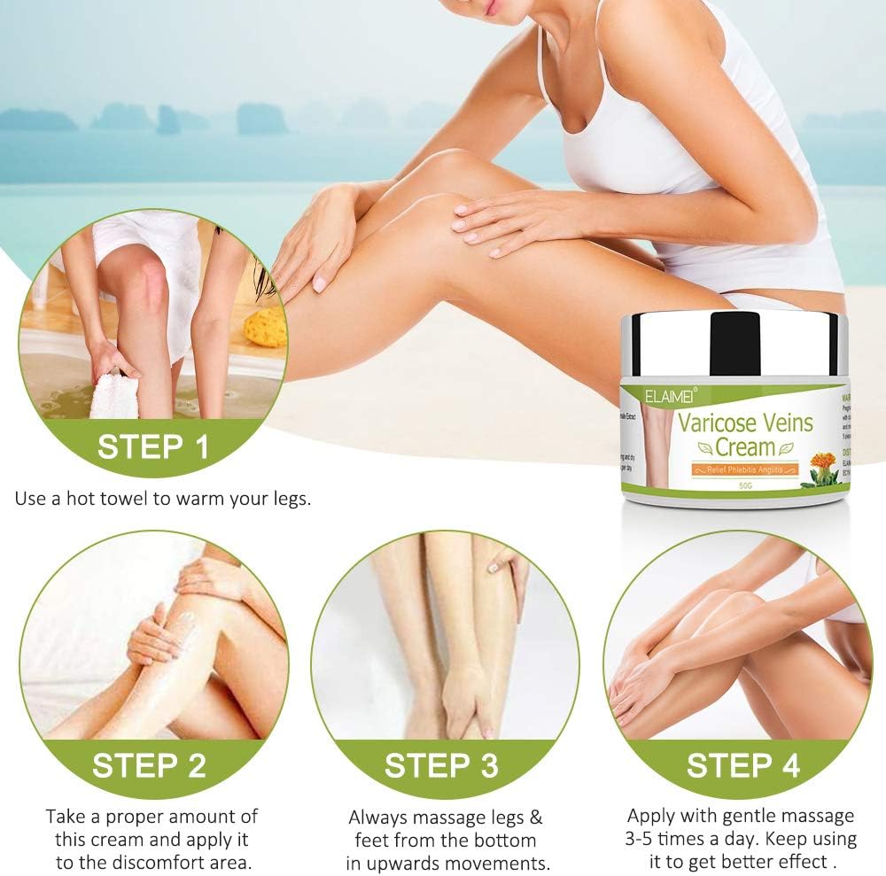 Varicose Veins Cream, Spider Varicose Care Cream for Legs Circulation Balm for Vein Appearance, 50 g (Pack of 1) - Image 5