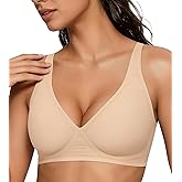 2026 Women Jelly Seamless Wireless Push Up Bras Deep V No Underwire Supportive Everyday Bra Full Coverage Plunge Bralettes