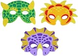 LOKIPA Dinosaur Foam Masks Kids 12 Pack Halloween Cosplay Costume Party Favors view 5