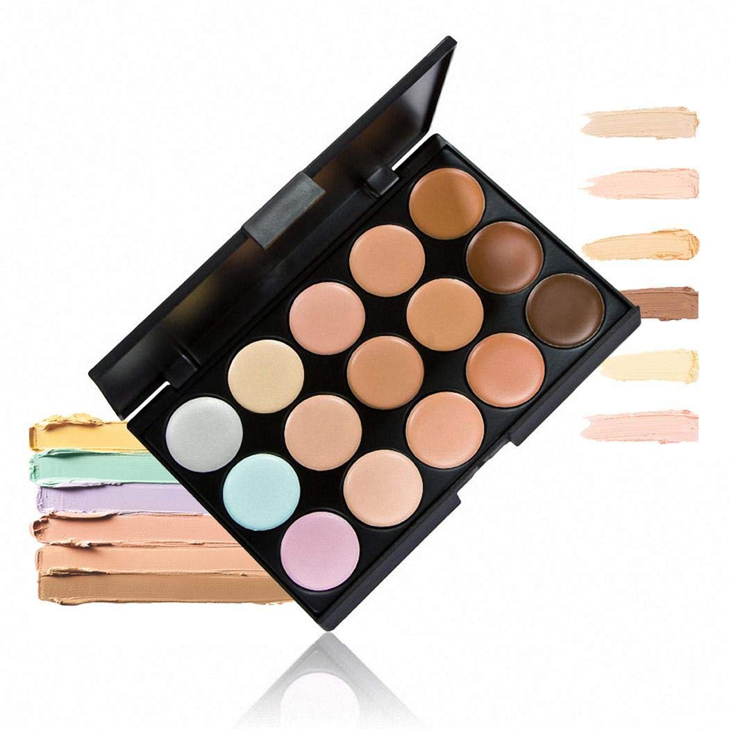 FANEO 15 Color Contour Cream Concealer Palette With Brush Foundation Makeup Concealers & Neutralizers