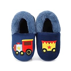 ESTAMICO Boys Girls Warm Slippers Cartoon Train