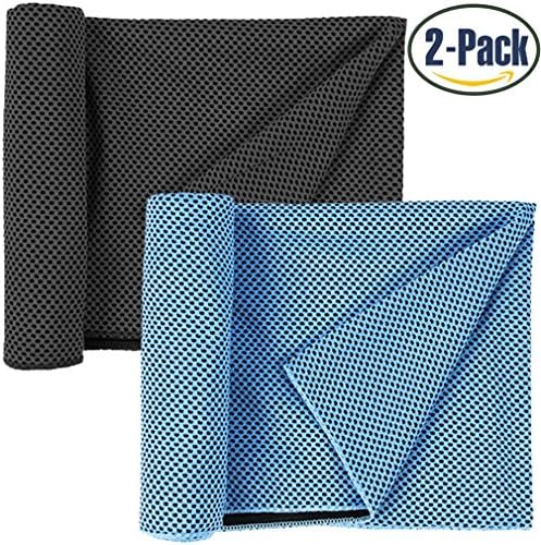 NUOYIGAOGE Cooling Towel, Snap Cooling Towel for Sports/Workout/Fitness/Gym/Yoga/Pilates/Travel/Camping, Pack of 2