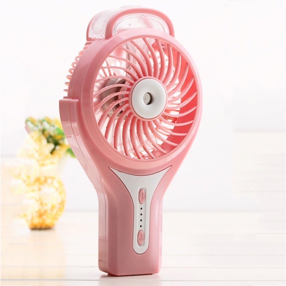 ZHANGRONG- Mini Handheld USB Misting Fan with Personal Cooling Mist Humidifier Rechargeable Portable Mini Misting Cooling Fan for Home Office and Travel (Color : Pink)