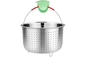 REDANT Steamer Basket for Instant Pot Accessories 8 qt, Pot Strainer Steamer for cooking, Steam Basket Stainless Steel Steamer Insert for Vegetables, Egg, Pasta (Free 2 Pcs silicone gloves), 8 Quart