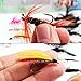 Sougayilang Dry Fly Fishing Lures Fishing Bait Bass Salmon Trouts Flies Assortment Feather Dry Fly Fishing Flies Pack of 12pcs