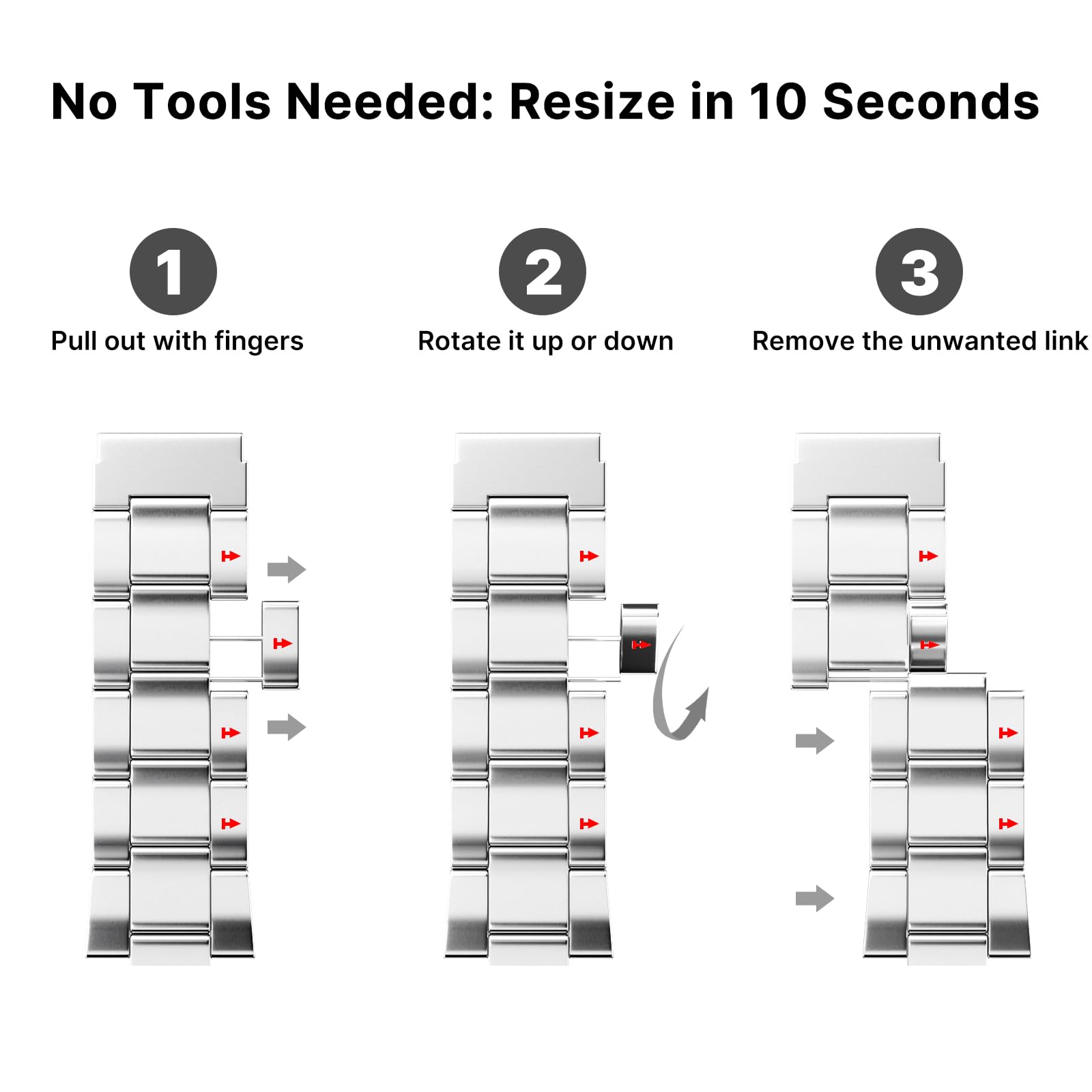 Fullmosa No Tools Needed Compatible with Apple Watch Bands for Women Men 41mm 40mm 38mm 46mm 49mm 45mm 44mm 42mm, Metal Strap with Case for iWatch Series 11 10 9 8 7 6 5 4 3 2 1 SE3/2/1 Ultra3/2/1, 38mm 40mm 41mm, Silver