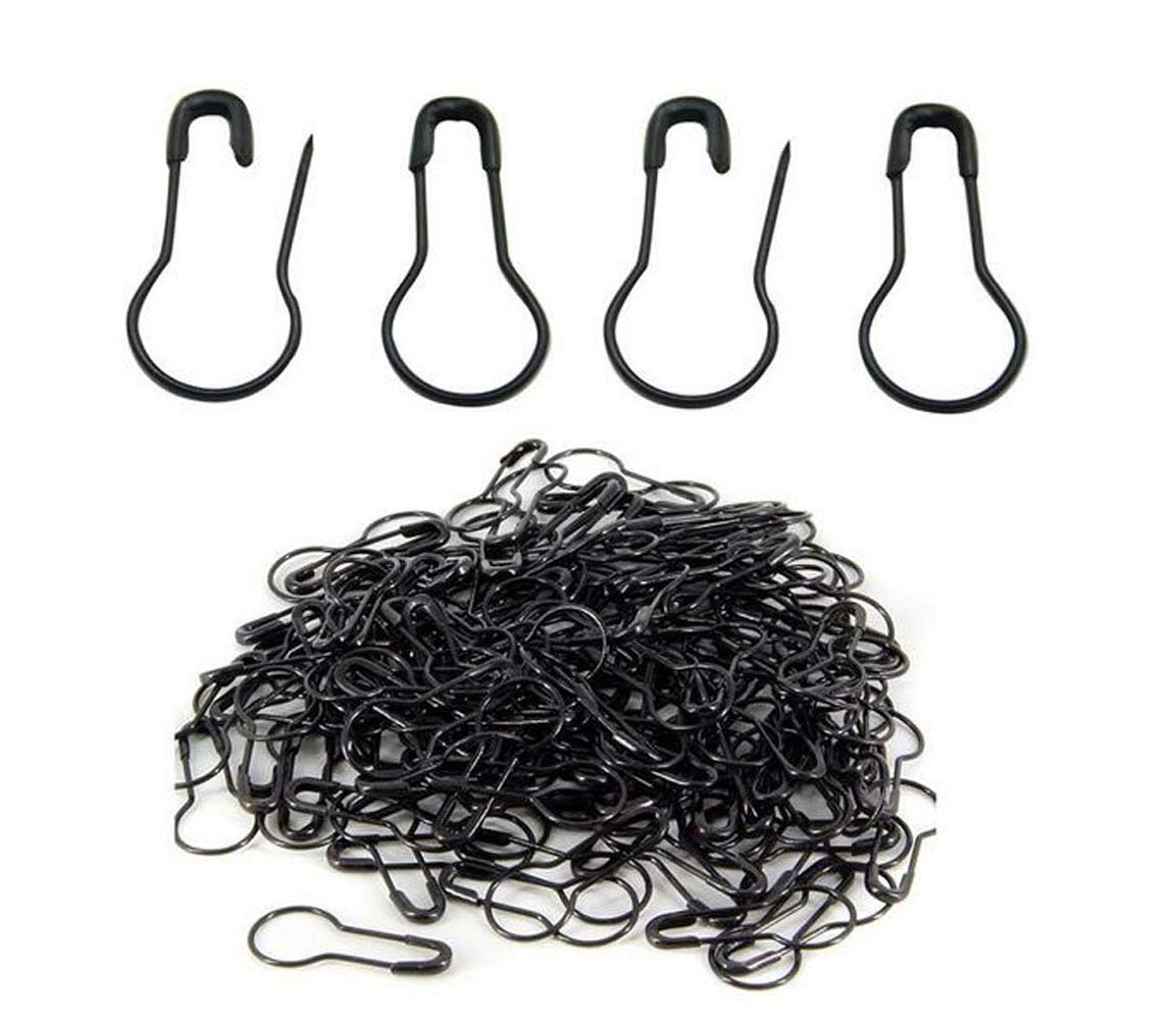 erioctry Black Metal Safety Pin, 1000pcs, Basic Style, 0.8'' Length