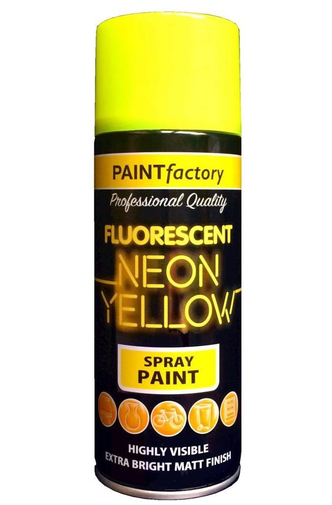 400ml All Purpose Neon Yellow 1754PR Spray Can Household Car Van Bike Aerosol Paint (2 Pack)