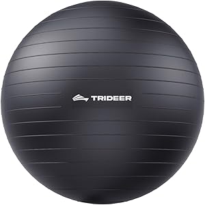 Trideer Gymnastikball – Ergonomischer Sitzball für Büro & Zuhause, Yoga Ball/Pilates Ball für Training, Rückenschule, Anti-Burst mit Pumpe