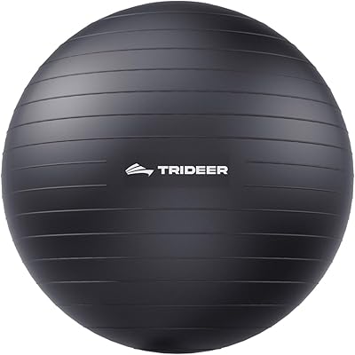 Trideer Gymnastikball – Ergonomischer Sitzball für Büro & Zuhause, Yoga Ball/Pilates Ball für Training, Rückenschule, Anti-Burst mit Pumpe