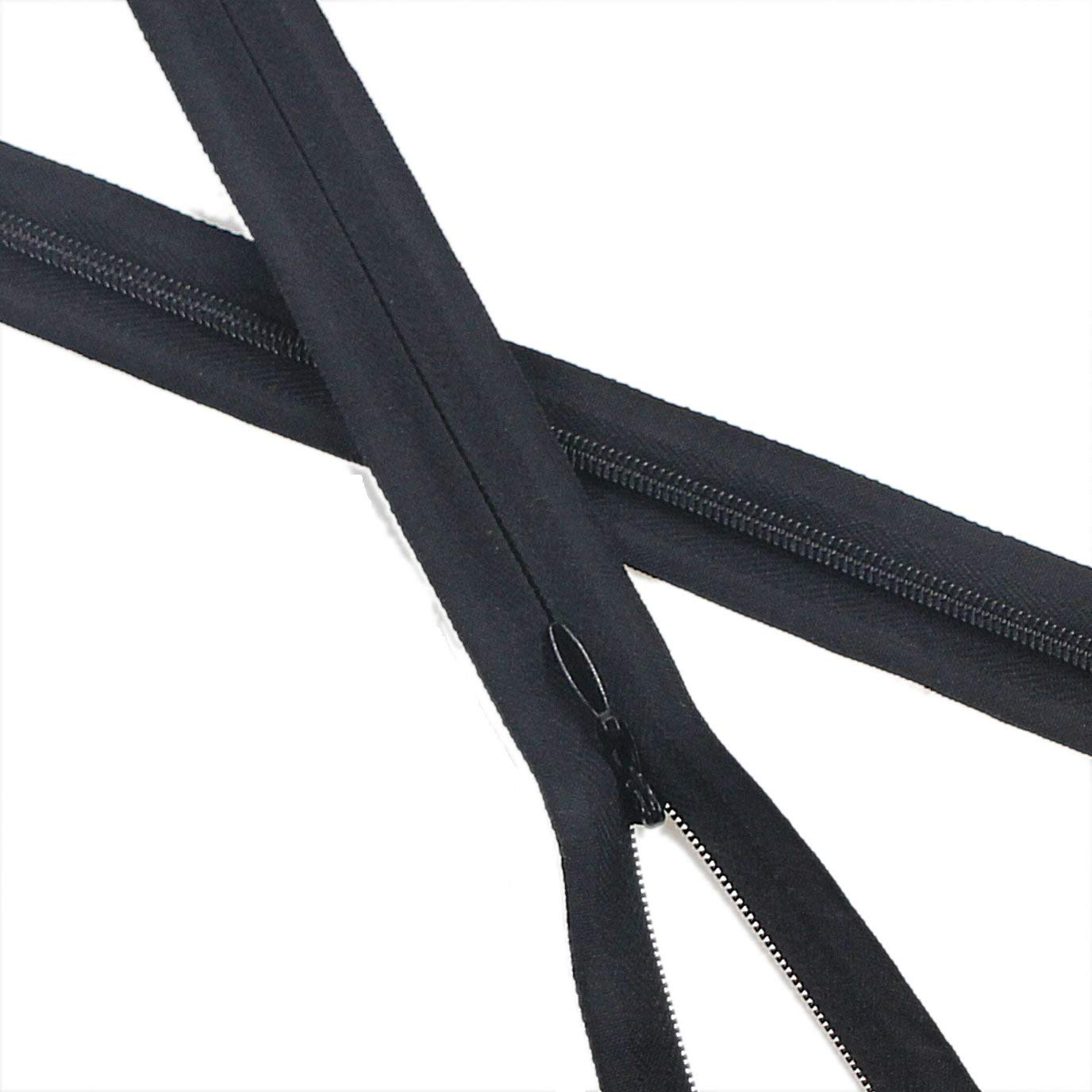 Leekayer Invisible Nylon Coil Zipper,Clothing Zipper,DIY Sewing Tools for Craft (24 inch,Black) 20 Pcs — image 1