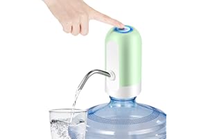 JOYHILL 5 Gallon Water Bottle Dispenser, USB Charging Water Bottle Pump, Portable Water Dispenser Pump for Camping（Avocado Green）