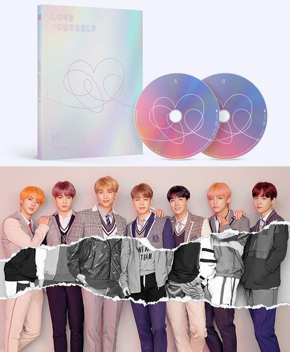 BTS Love Yourself Answer (L Version) Bangtan Boys Album 2CDs+Poster+Photobook+Mini Book+Photocard+Sticker Pack+Gift (Extra 6 Photocards Set)