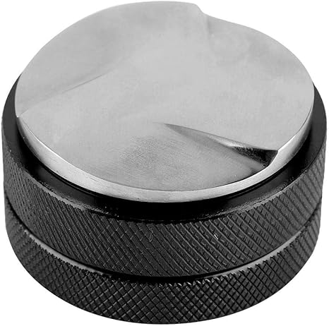 Tamper de café dupla face, calcadeira de café inteligente de aço inoxidável com base de 58 mm com três inclinações inclinadas para café (preta)